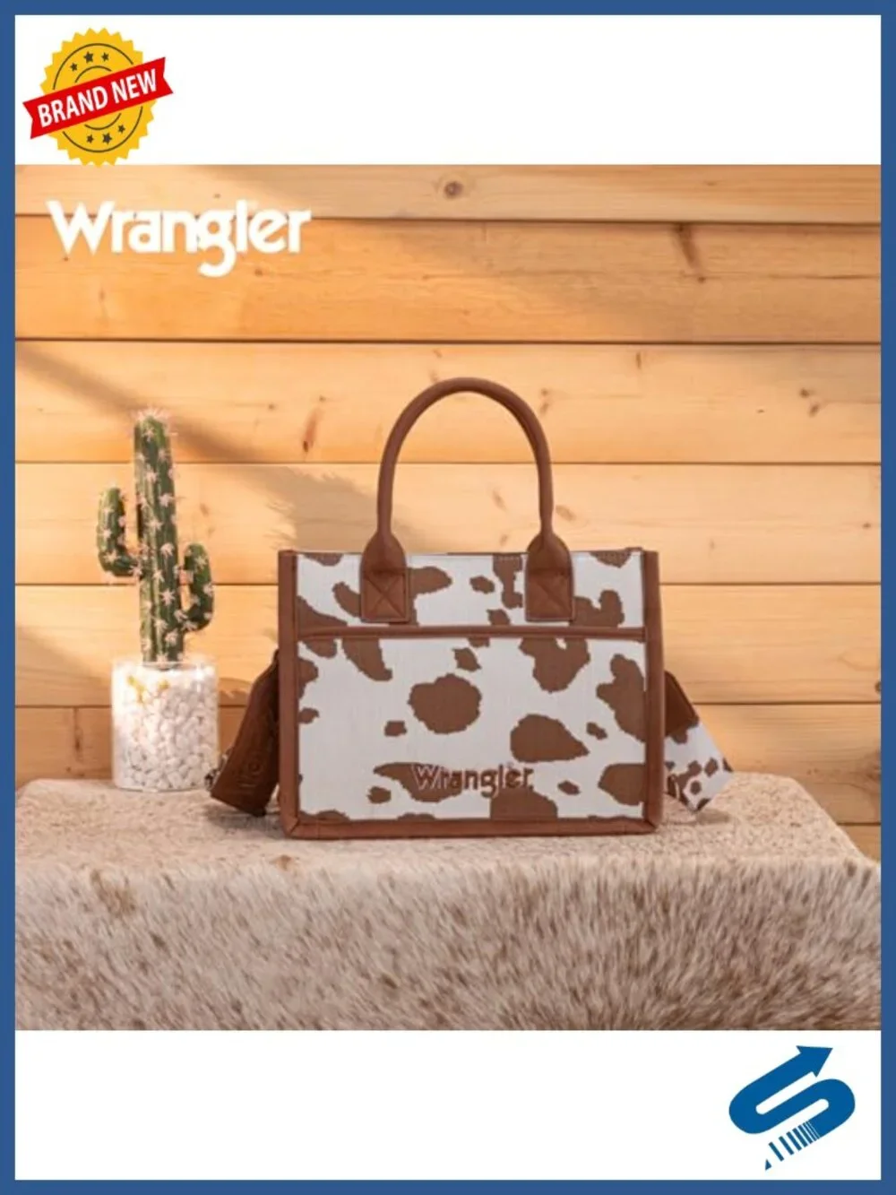 Vegan Leather Cow Print Tote Satchel Western Crossbody Purse